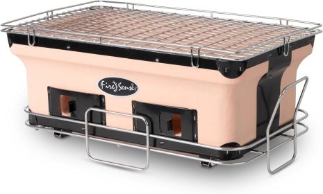 Fire Sense 60450 Yakatori Internal Grates Charcoal Chrome Cooking Grill Japanese Table BBQ Handmade Using Clay Adjustable Ventil