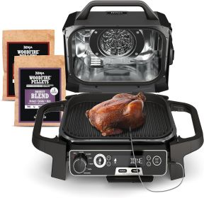 Ninja OG951 Woodfire Pro Connect Premium XL Outdoor Grill & Smoker, Bluetooth, App Enabled, 7-in-1 Master Grill, BBQ Smoker