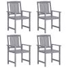 Patio Chairs 4 pcs Solid Acacia Wood Gray