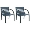 Patio Chairs 2 pcs Gray Wood