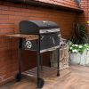 Royal Gourmet CD1824M 24-Inch Charcoal Grill, BBQ Smoker with Handle and Folding Table, Perfect for Outdoor Patio, Garden and