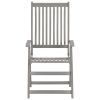 Patio Reclining Chairs 6 pcs Gray Solid Acacia Wood