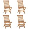 Folding Patio Chairs 4 pcs Solid Teak Wood