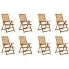 Folding Patio Chairs with Cushions 8 pcs Solid Acacia Wood