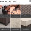 Patio PE Wicker Furniture Set 4 Pieces Outdoor Rattan Sectional Conversation Sofa Chair with Storage Box Table and Cushions