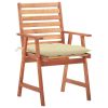 Patio Dining Chairs 3 pcs with Cushions Solid Acacia Wood
